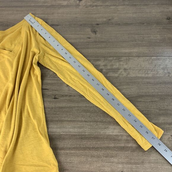 Mossimo Women Long Sleeve Shirt Size Medium V-Neck Mustard Yellow Pullover - Picture 5 of 7